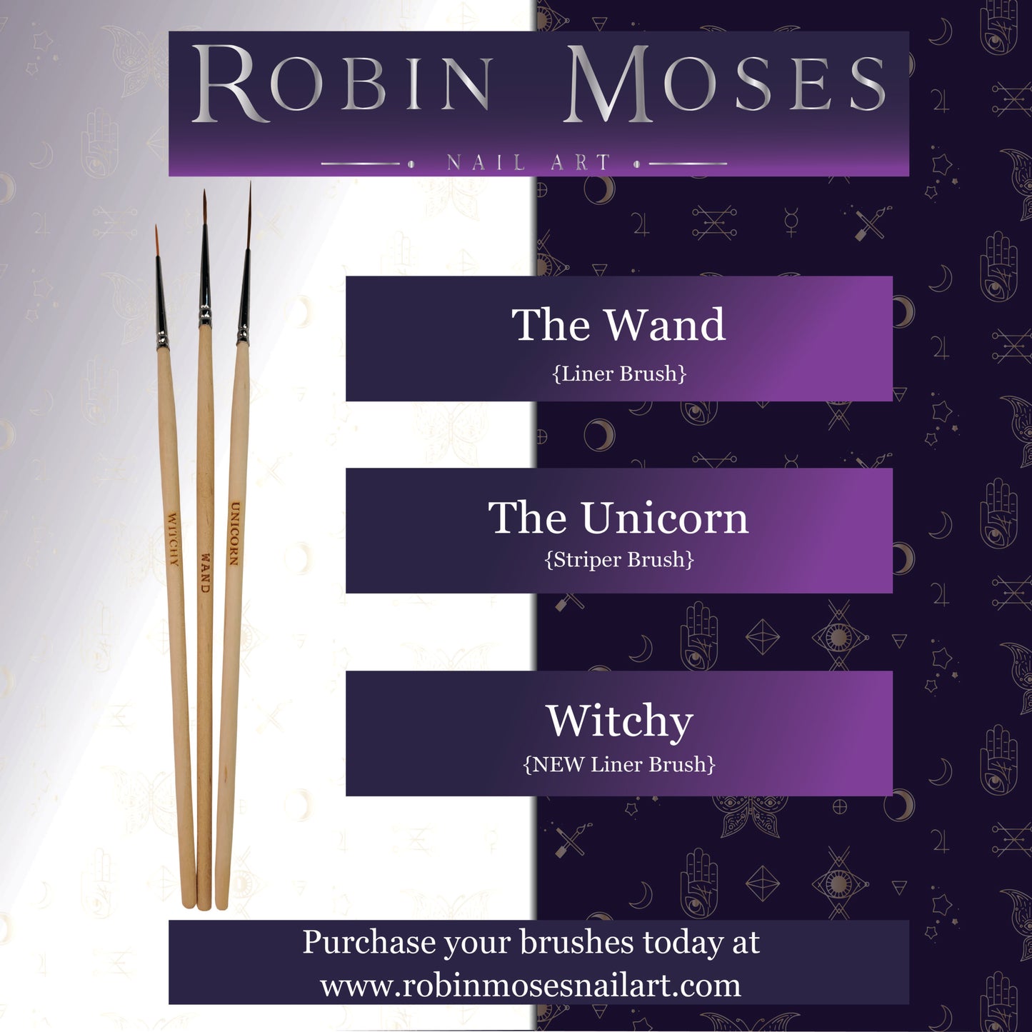 Get a Set of all 3 Brushes! One Wand, One Unicorn and One NEW Witchy!